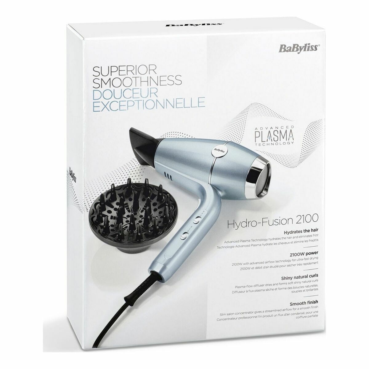 Hairdryer Babyliss Blue Metallic 2100 W-11
