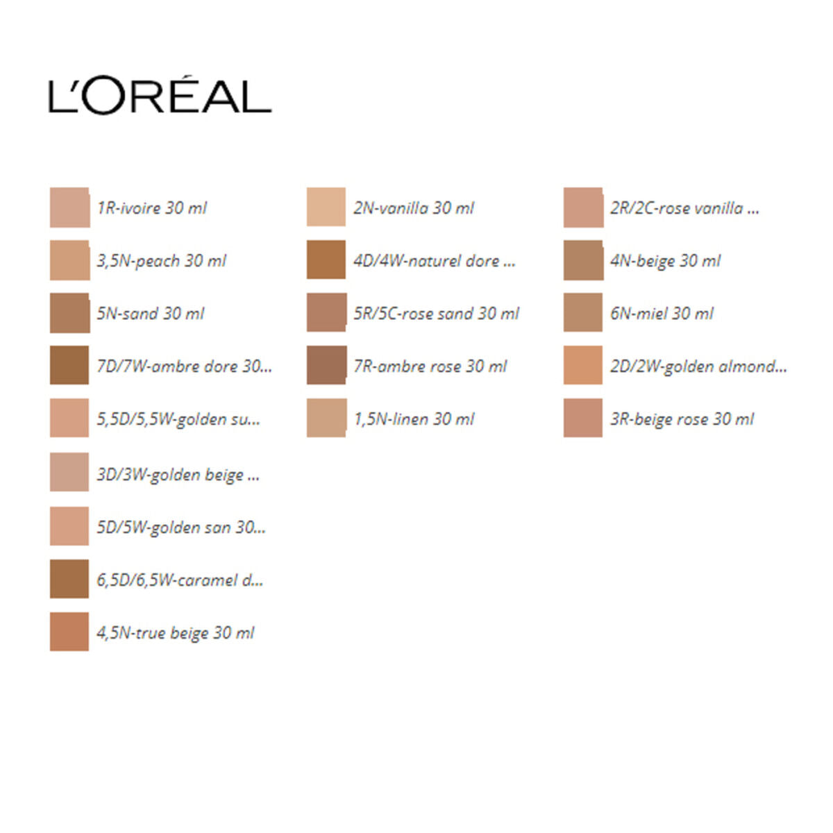 Liquid Make Up Base Accord Parfait L'Oreal Make Up (30 ml) (30 ml)-11