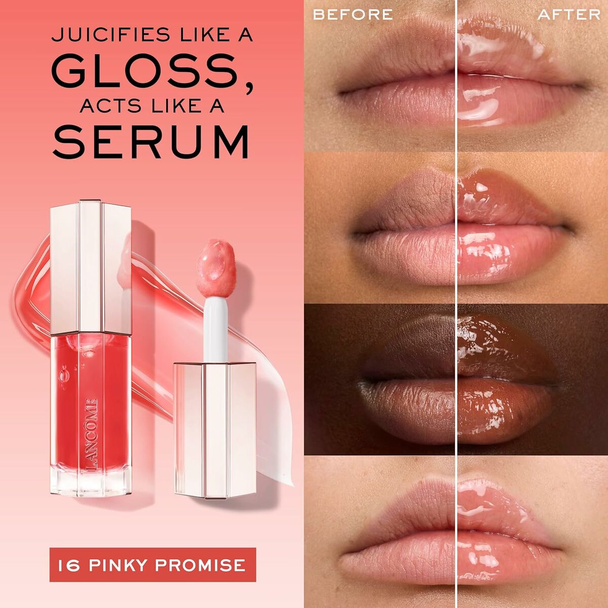 Gloss Lancôme IDÔLE MAKE-UP Orange Nº 16-Pinky Promise 9 ml-9