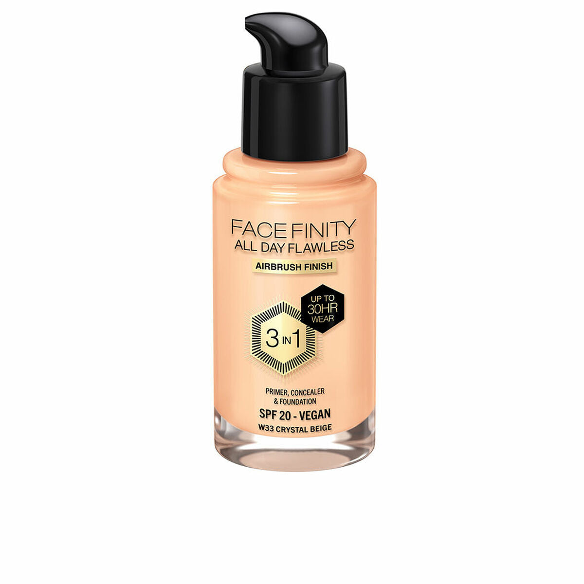 Crème Make-up Base Max Factor Face Finity All Day Flawless 3-in-1 Spf 20 Nº W33 Crystal beige 30 ml-0