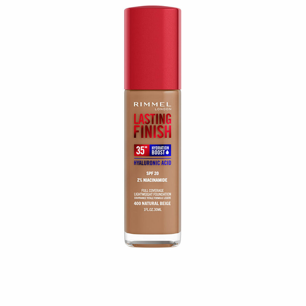 Liquid Make Up Base Rimmel London Lasting Finish Nº 400 Natural Beige Spf 20 30 ml-0