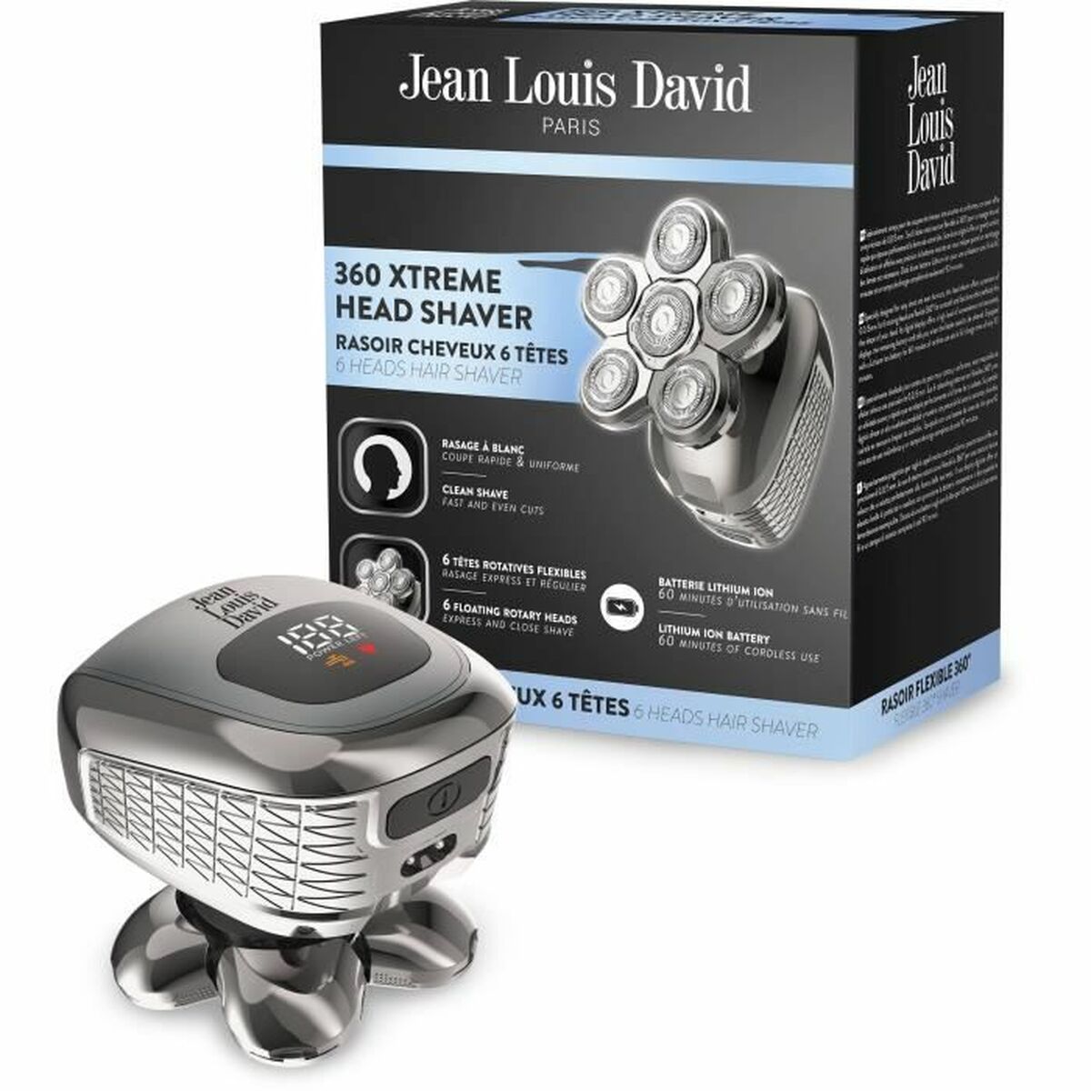 Hair Clippers Jean Louis David JLD 360 XTREME HEAD SHAVER 6 Pieces-0