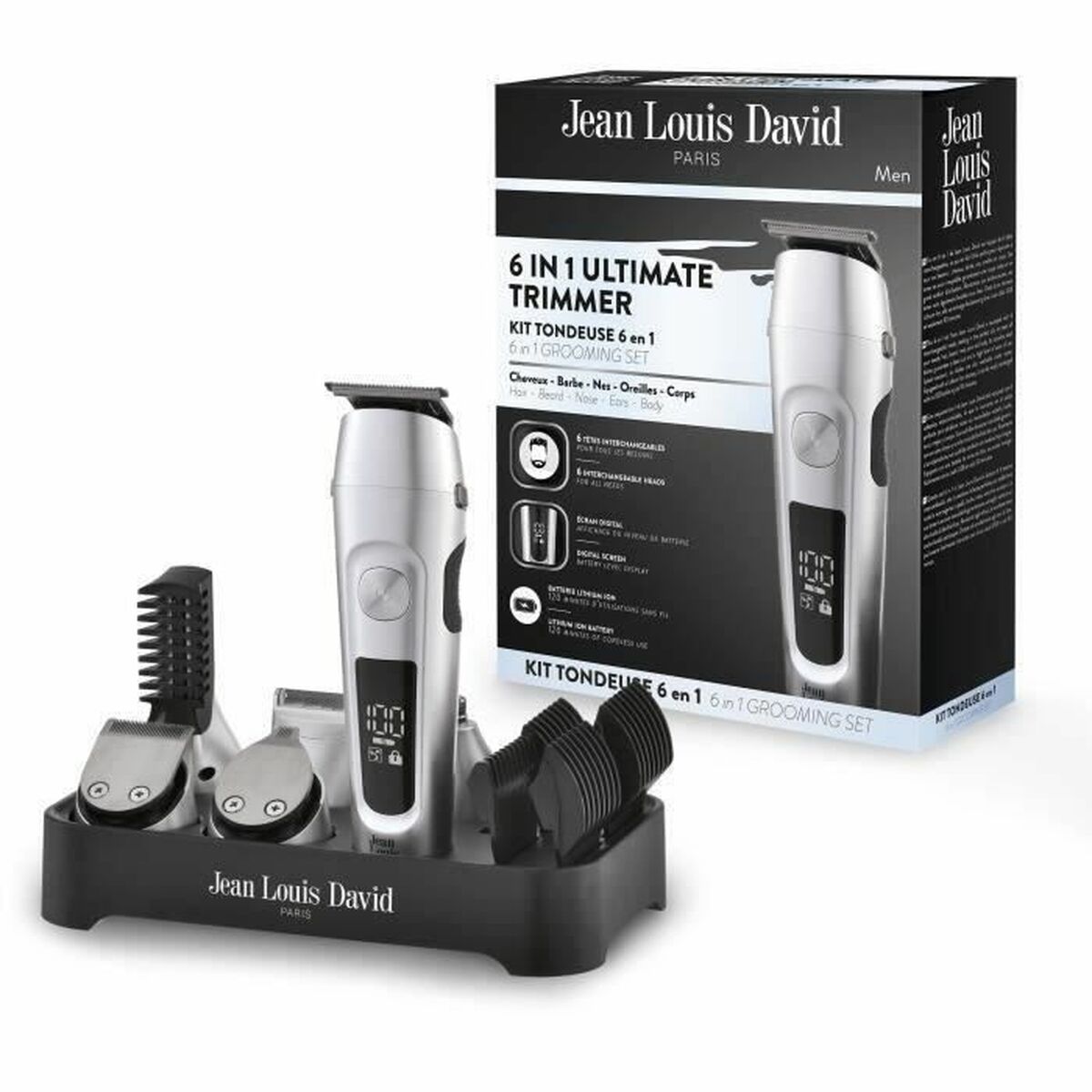 Hair Clippers Jean Louis David JLD ULTIMATE TRIMMER 6 Pieces-3