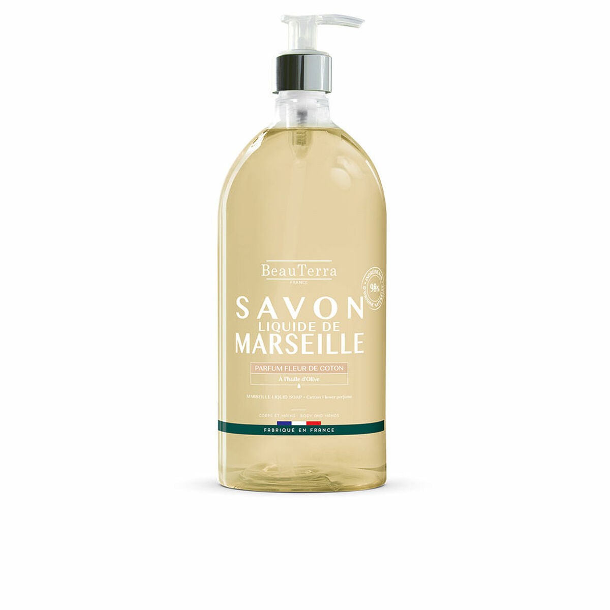 Liquid Soap Beauterra Savon de Marseille Cotton flower 1 L-0