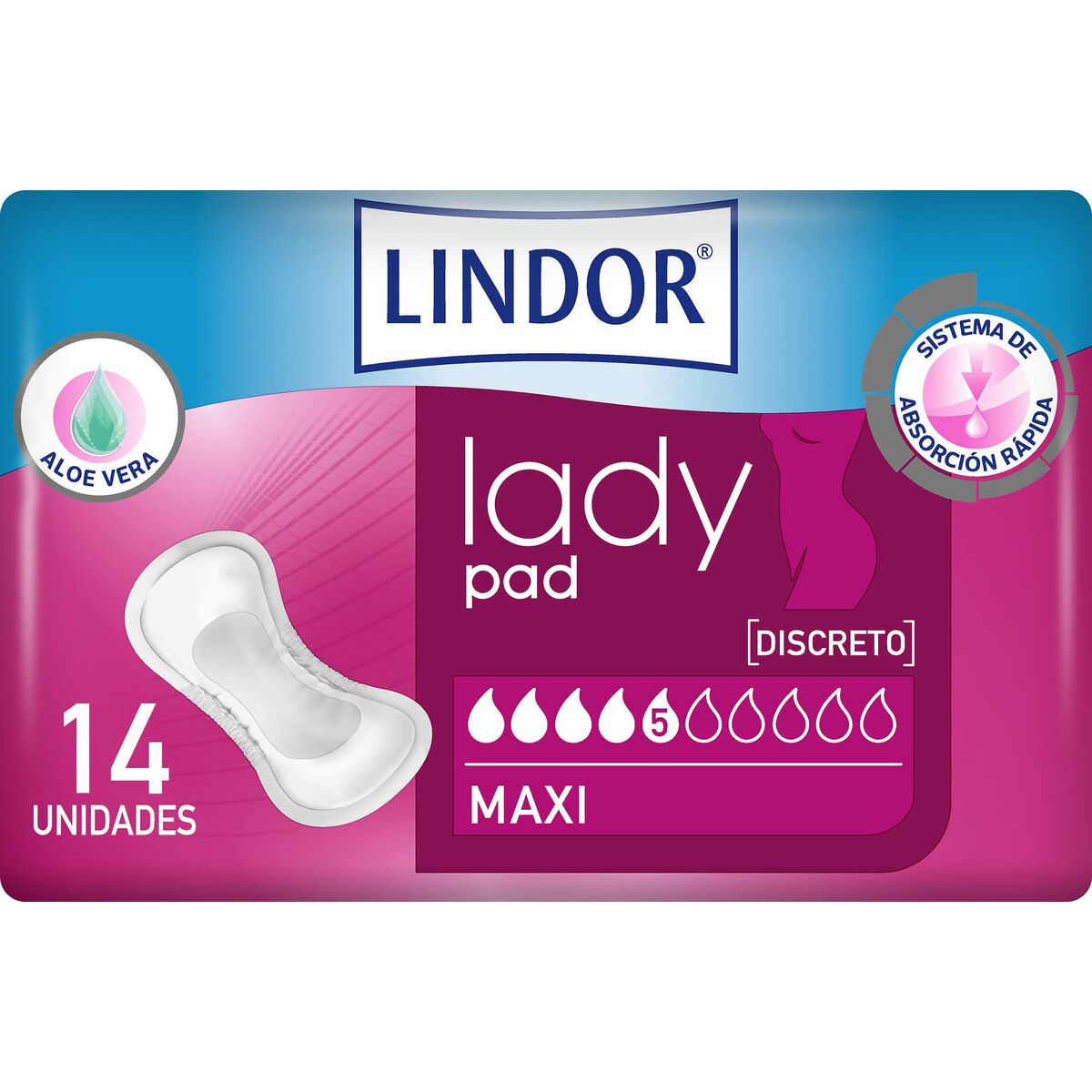 Incontinence Sanitary Pad Lindor Lady Pad Maxi 14 Units-0