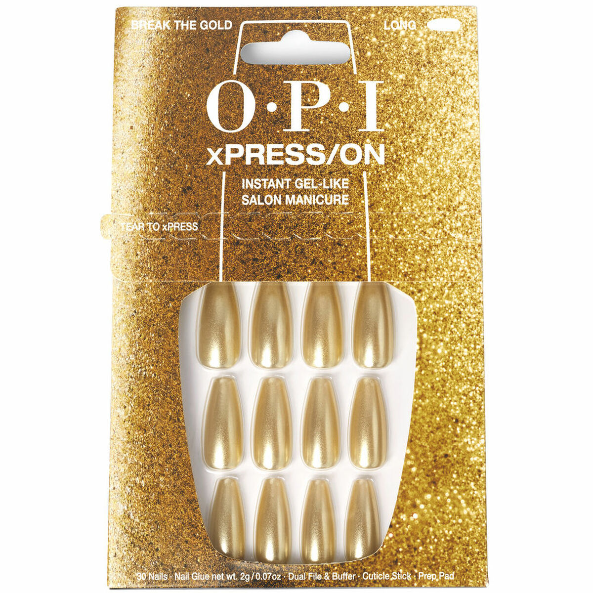 False nails Opi #Break the Gold 30 Pieces-0