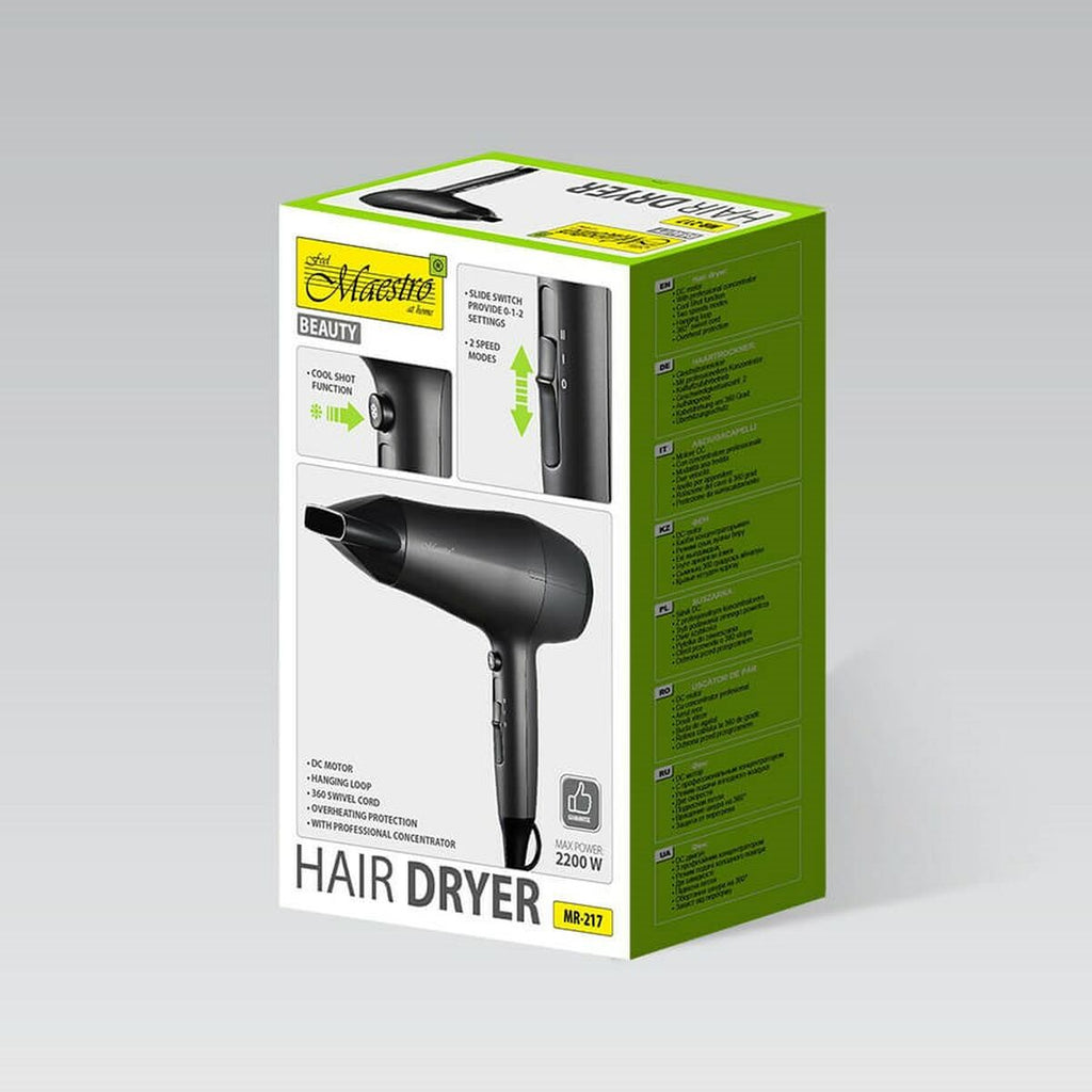 Hairdryer Feel Maestro MR-217 Black Graphite 2200 W-1