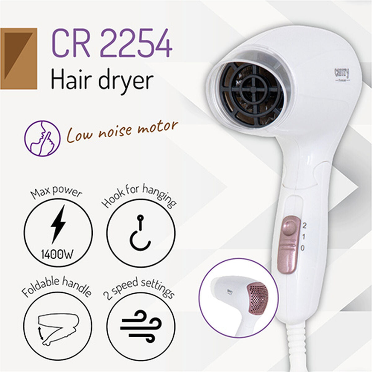 Hairdryer Adler CR 2254 White 1200 W-16