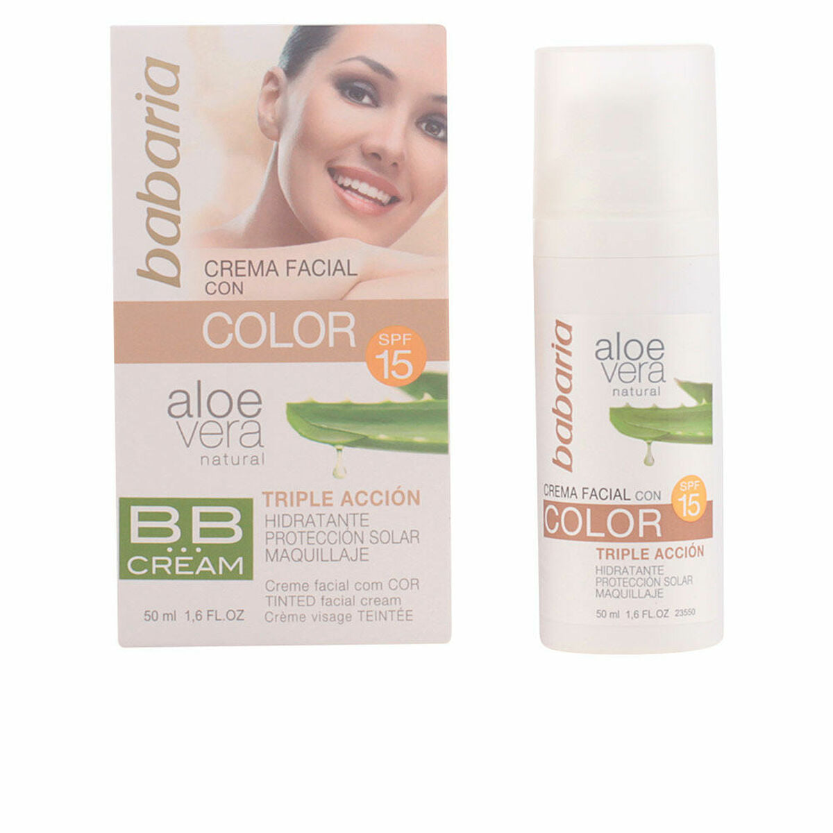 Hydrating Cream with Colour Babaria Spf 15 Aloe Vera (50 ml)-0