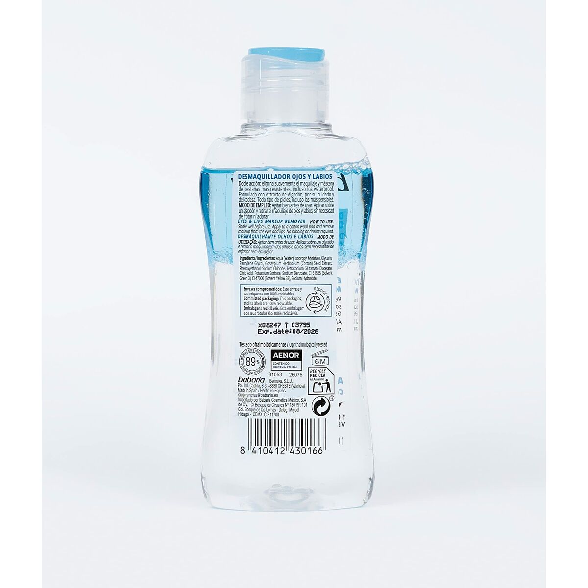 Facial Biphasic Makeup Remover Babaria Eyes Lips (100 ml)-1
