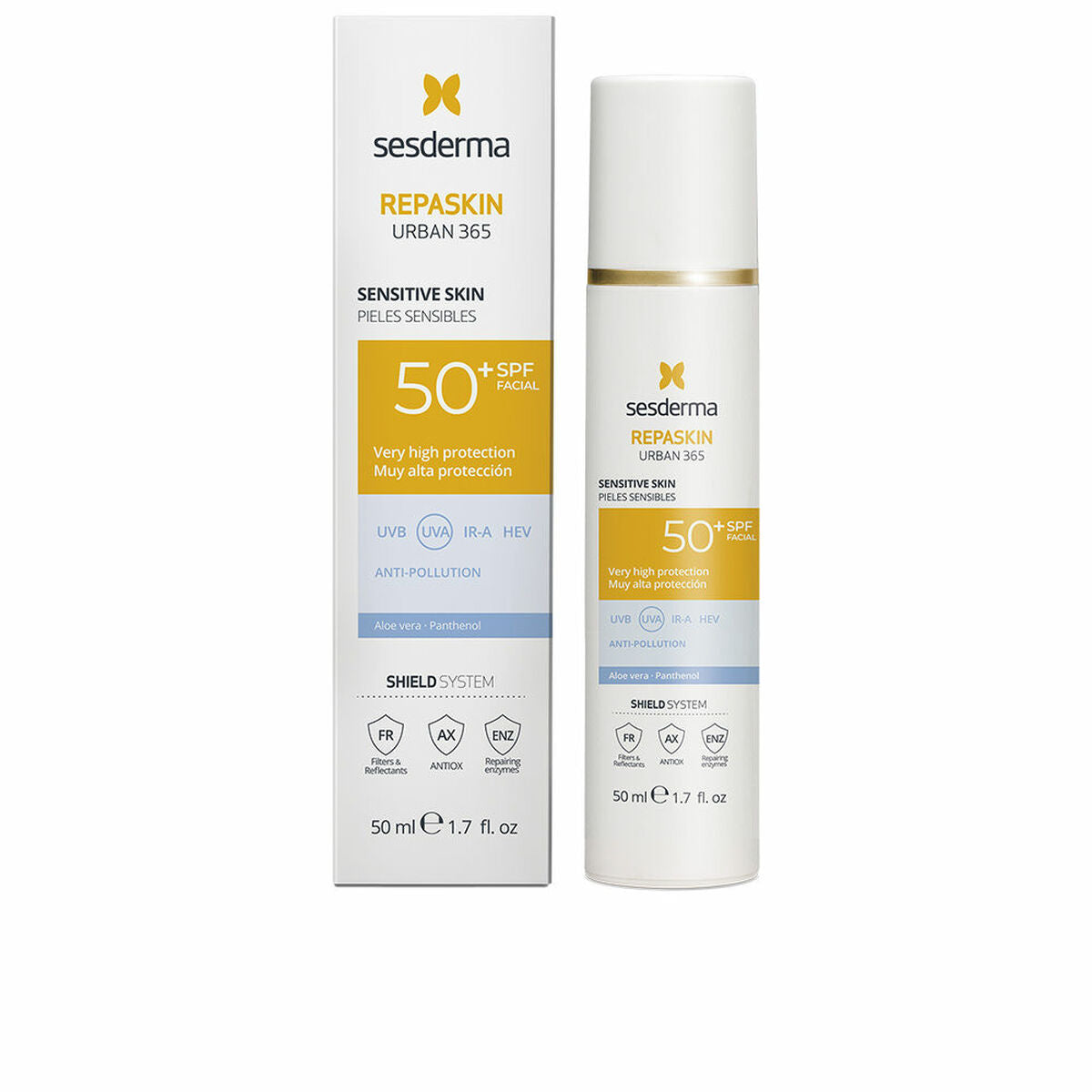 Facial Sun Cream Sesderma Repaskin Urban 365 SPF 50+ 50 ml Sensitive skin-0
