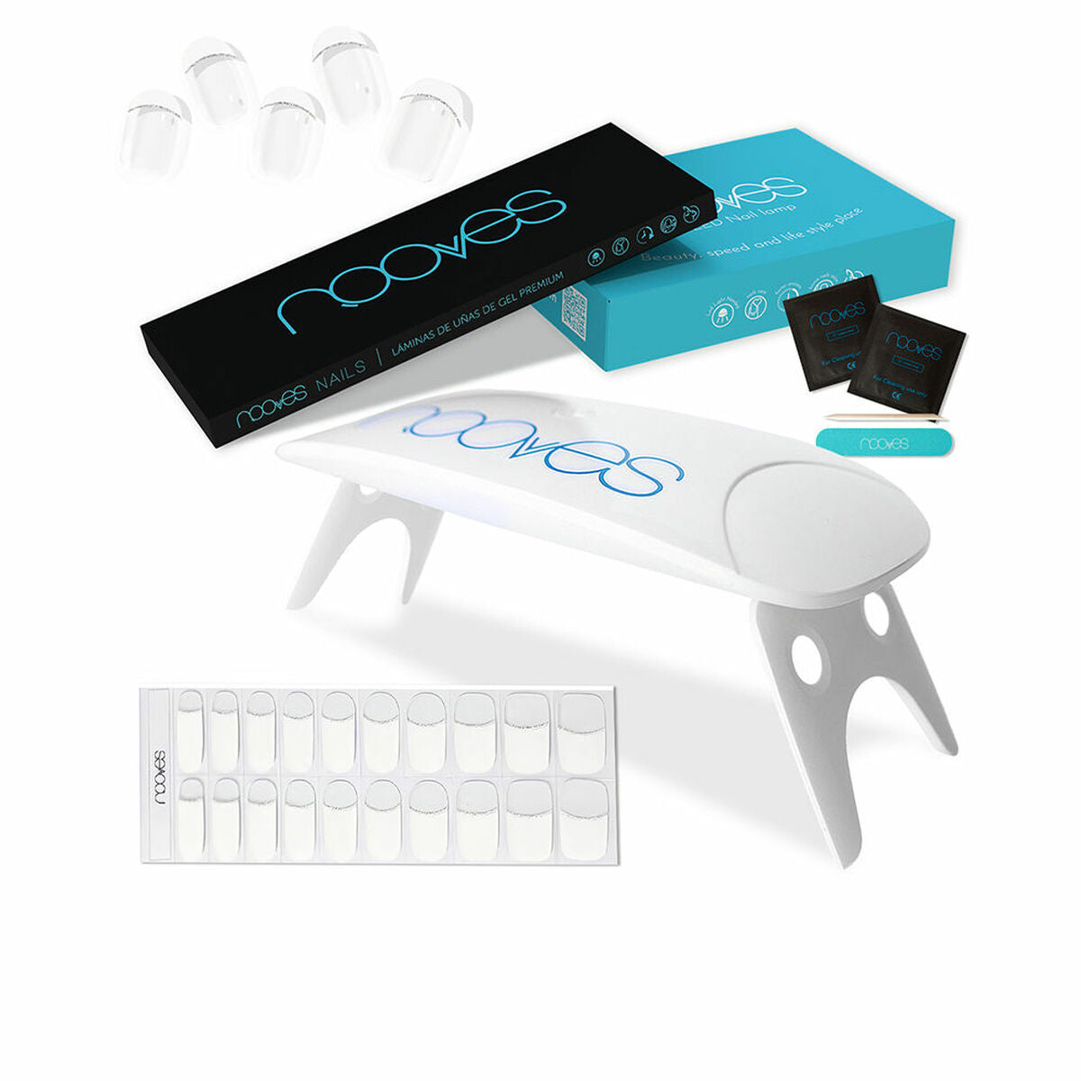 Manicure Set Nooves Premium Gel Nail Strips French manicure 5 Pieces-0