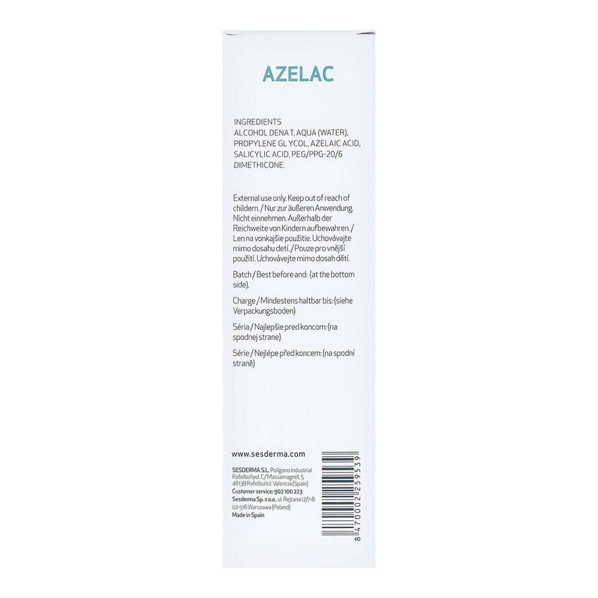 Acne Skin Treatment Sesderma Azelac Facial Lotion 100 ml-1