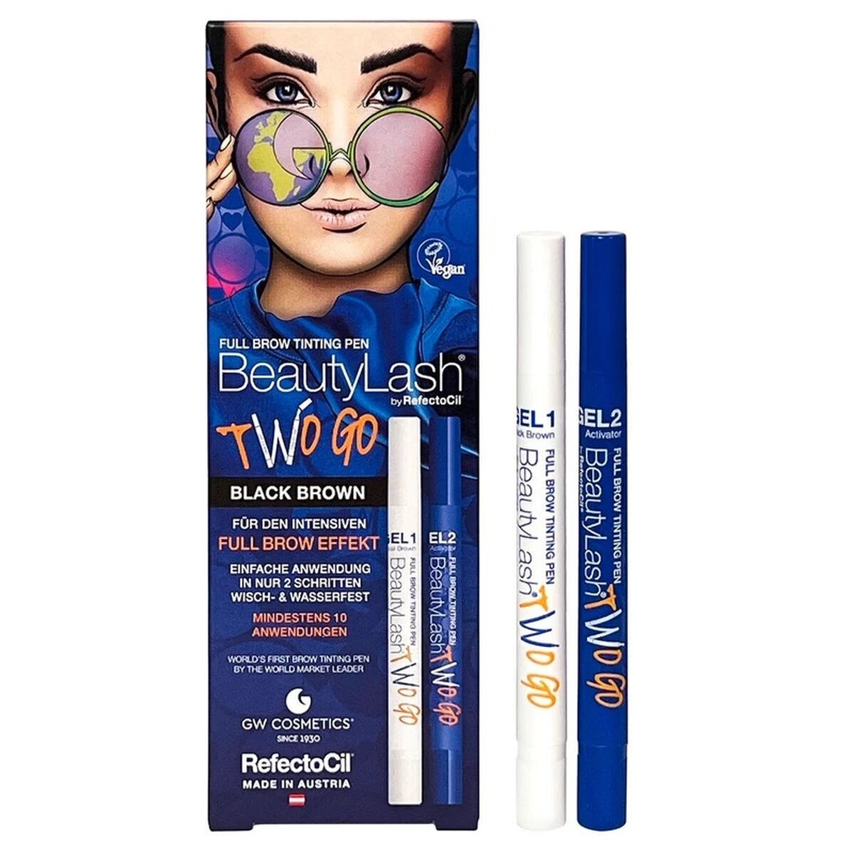 Eyelash Dye RefectoCil BeautyLash Two Go Black Brown 2 Pieces-1