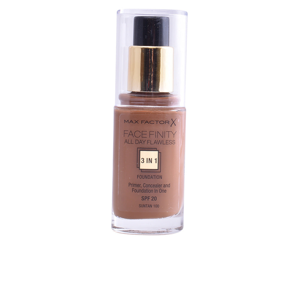 FACEFINITY ALL DAY FLAWLESS 3 IN 1 foundation #100-suntan 30 ml-0