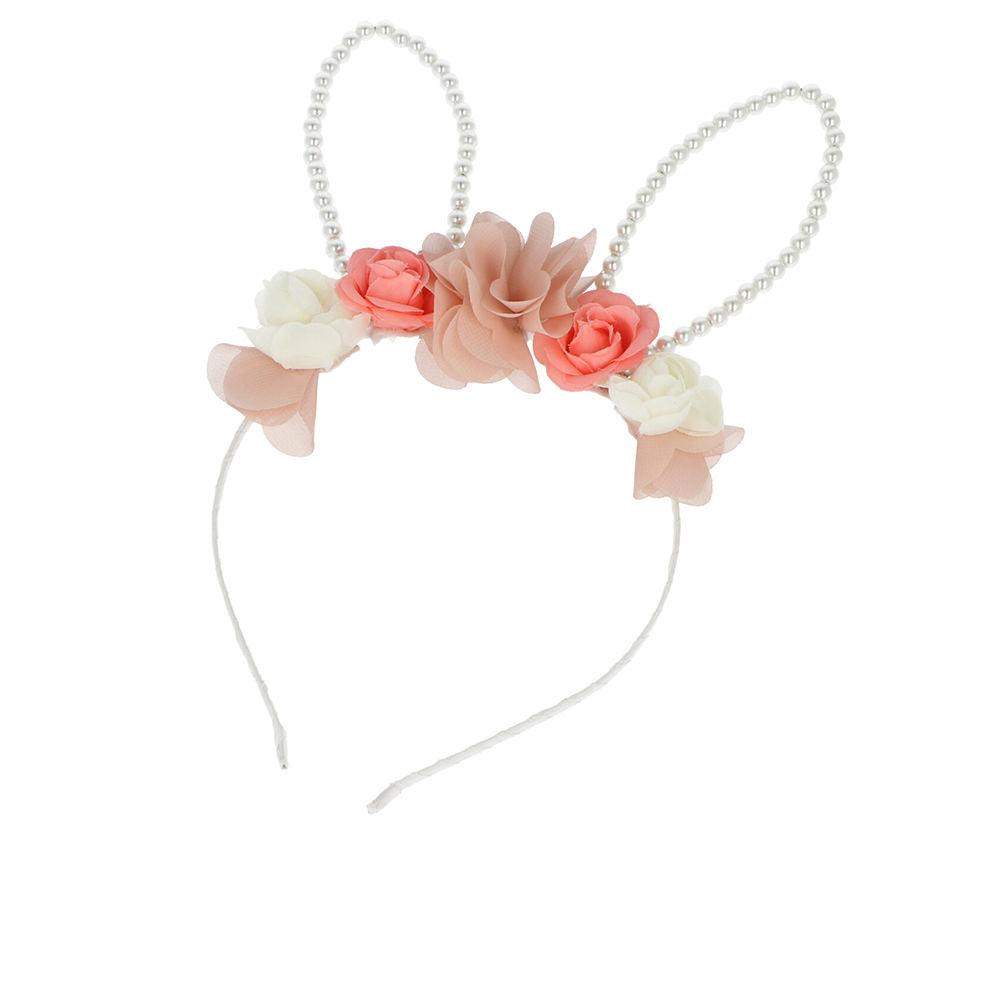 HEADBAND with rabbit ears and flowers 1 u-0