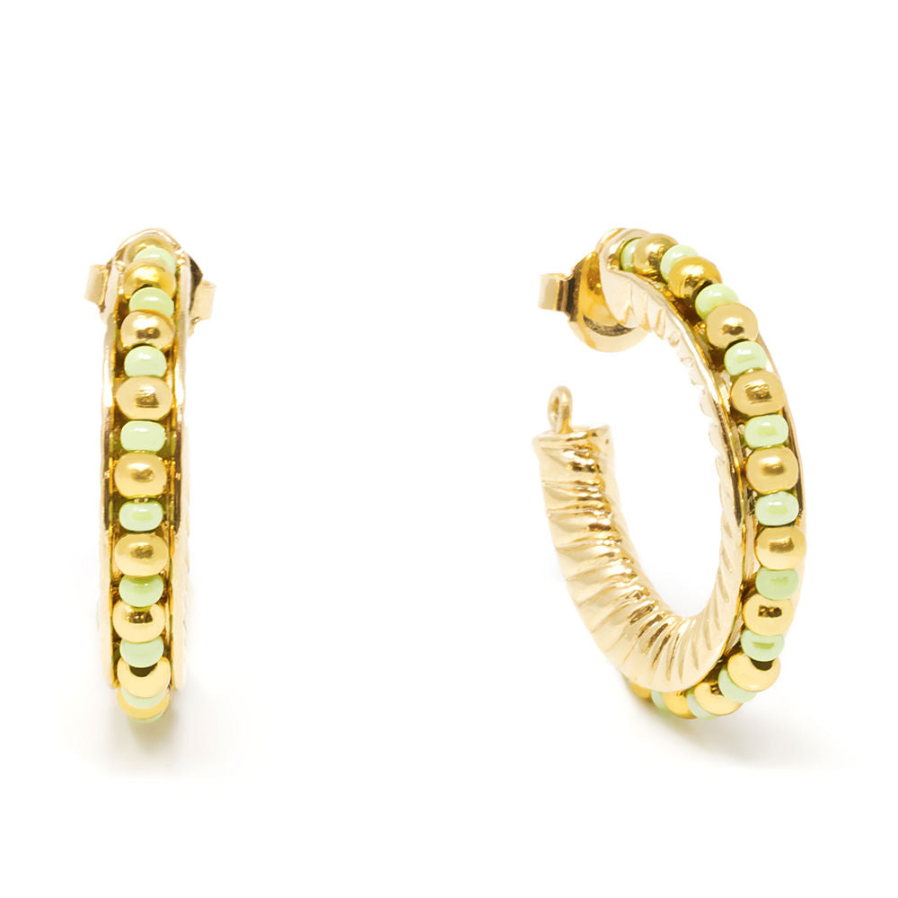 ETHIOPIA GREEN 2CM earrings #gold glitter 1 u-0