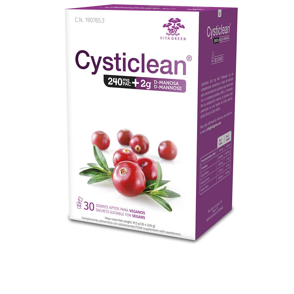 CYSTICLEAN D-MANNOSE with 240mg PAC and Cranberry sachets 30 units-0