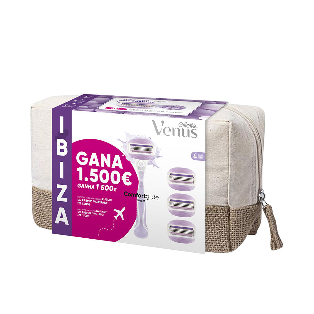 GILLETTE VENUS BREEZE IBIZA TOILETRY BAG razor + 4 refills-0